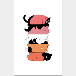 Cute Cat Stack Posters and Art